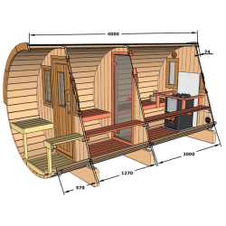 Sauna tnde 4 m i varmebehandlet tr 2 varianter