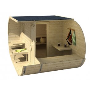 Oval sauna 405x240xH197 cm