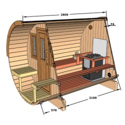 Sauna tnde 280 cm 4-6 personer 4 varianter