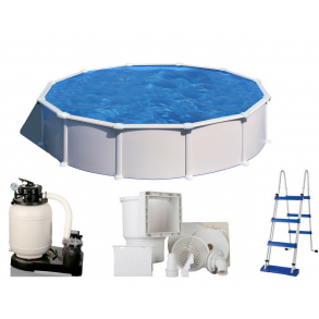 Stlvgs pool Rund Hjde 1,2 m Fs i 2 strrelser 2,4-3,0 m