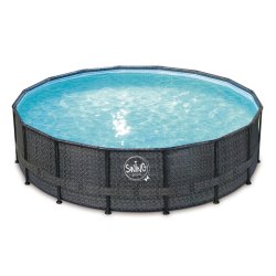 Stlramme Pool Rund Rattan look  4,88 m H 1,22 m