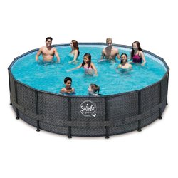 Stlramme Pool Rund Rattan look  4,88 m H 1,22 m