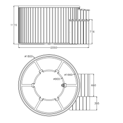 Citytub Vildmarksbad Arctic Gasovn Isoleret Dark Grey