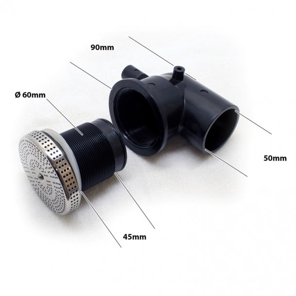 Bundaflb til Vildmarksbad med kugleventil - Saml selv