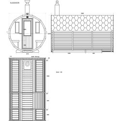Sauna tnde Thermowood 350 cm Uden Ovn Saml Selv