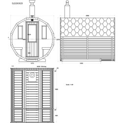 Sauna tnde Thermowood 260 cm Uden Ovn Saml Selv