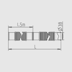 PP Poolslange - Solar 38 mm - sort - 70 C - delelig pr. 150cm