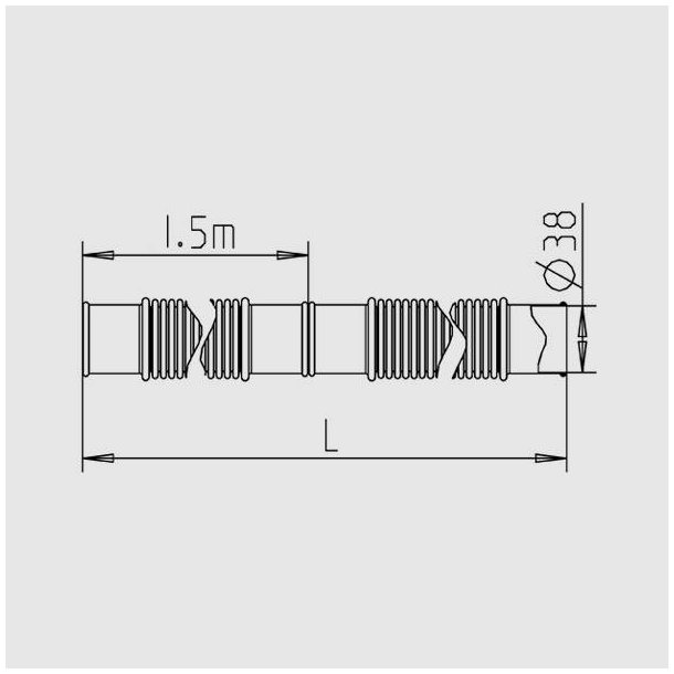 PP Poolslange - Solar 38 mm - sort - 70 C - delelig pr. 150cm