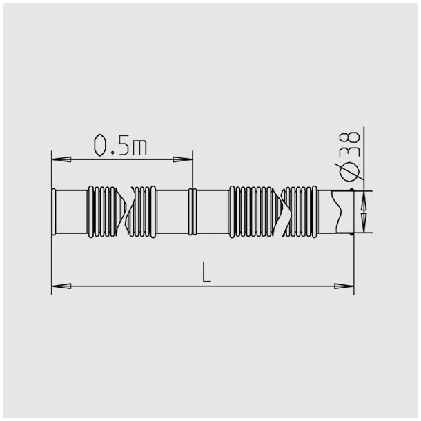 PP Poolslange - Solar 38 mm - sort - 70 C - delelig pr. 50cm