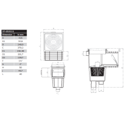 Skimmer standard med liner kit til nedgravet pool