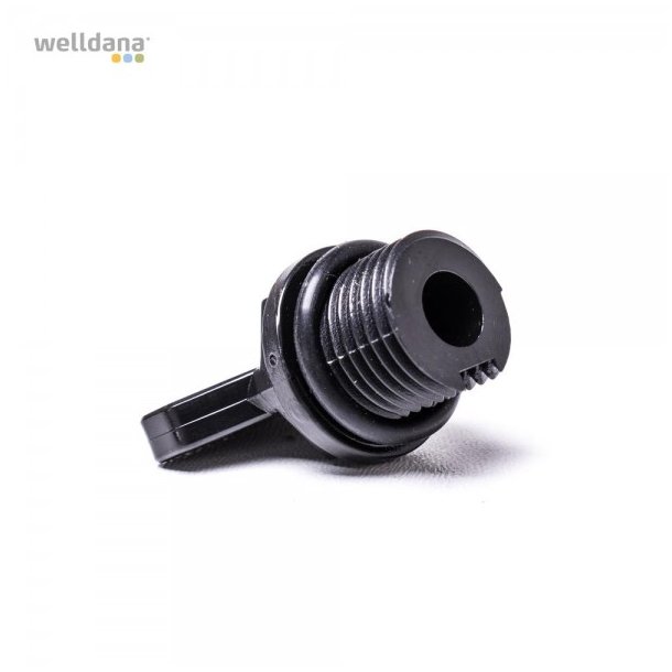 Kripsol- Tmmeskrue- Udluftningsskrue 1/4"  til Poolpumpe i sort