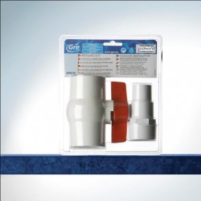 Kugle ventil med slange tilslutning 32-38 mm